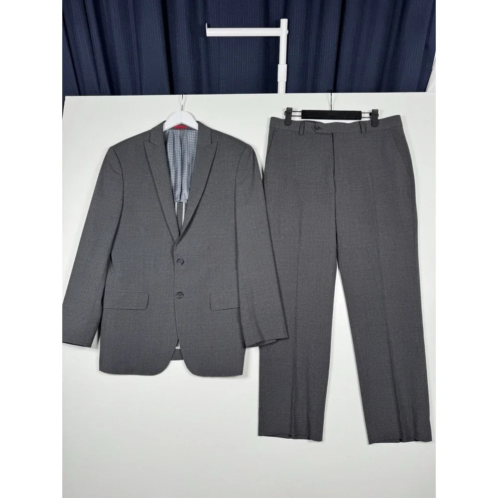 John Varvatos Wool Blazer Gray Men's 36 R and Dress Pants 31 R (Fits 32x27.5)